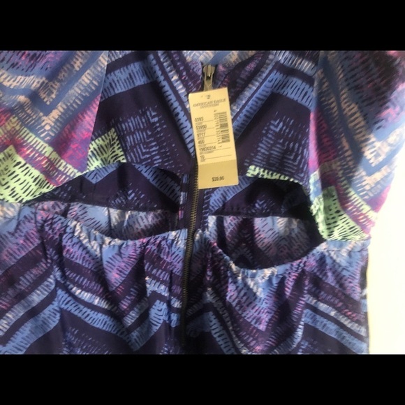 AE American Eagle Women’s Dress Chevron Print NWT - Picture 3 of 4